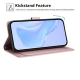 Motorola Moto G86 Power EIDERWOOD Faux Leather Case with Strap & Card Holder - Rose Gold