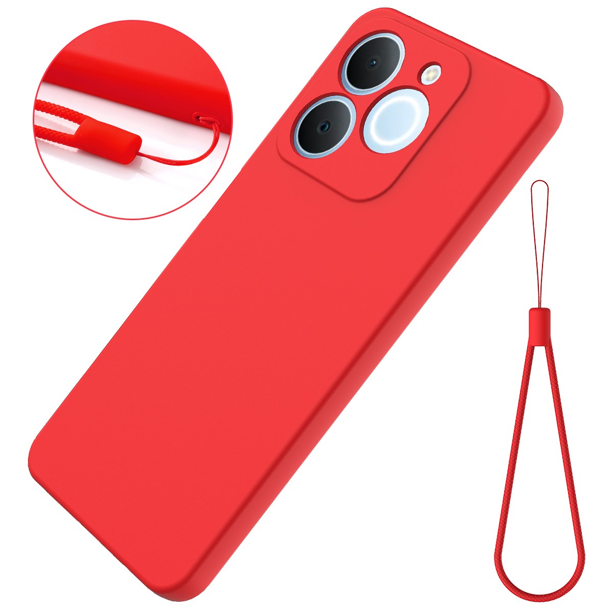 Realme Note 70T EIDERWOOD Lined Silicone Case with Strap - Red