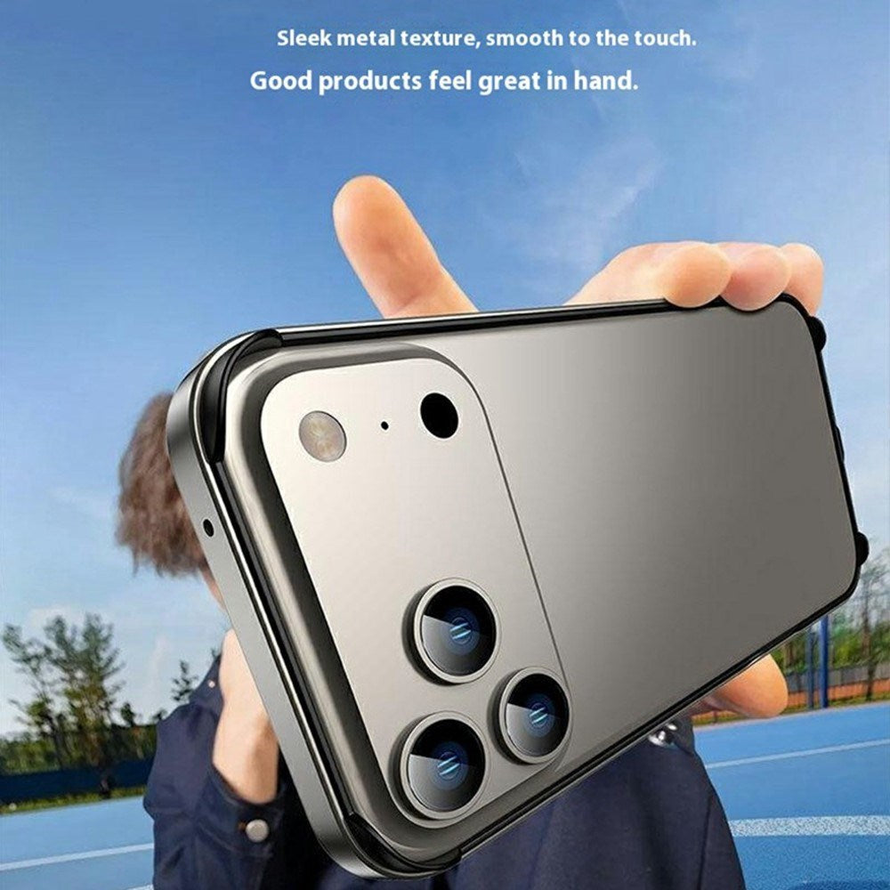 iPhone 17 Pro Max EIDERWOOD Metal Bumper Case with Reinforced Silicone Corners - Dark Blue