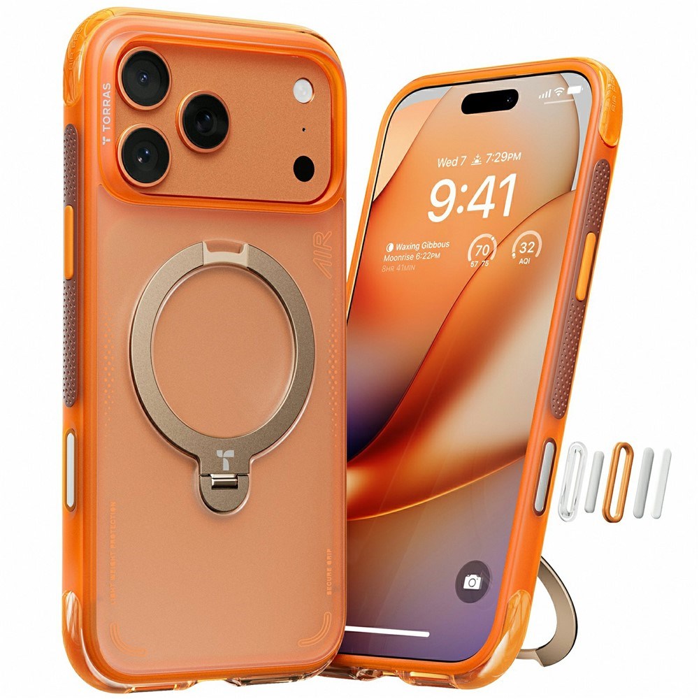 iPhone 17 Pro TORRAS Ostand Q3 Air Case with Kickstand - MagSafe Compatible - Orange