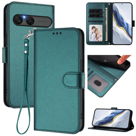 EIDERWOOD Sony Xperia 10 VII Faux Leather Flip Case with Card Holder & Strap - Green