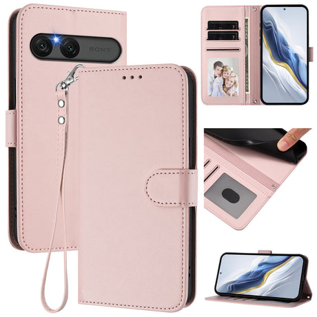 EIDERWOOD Sony Xperia 10 VII Faux Leather Flip Case with Card Holder & Strap - Pink