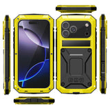 iPhone 18 Pro Max / 17 Pro Max R-JUST Hybrid Rugged Case with Built-In Screen Protector & Kickstand - Yellow