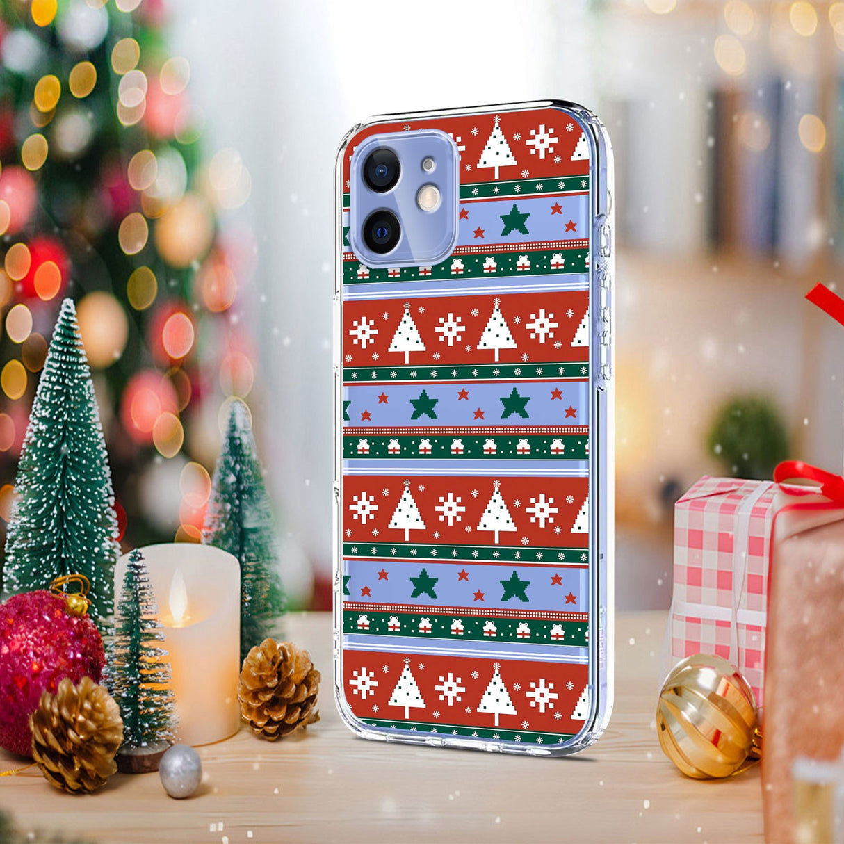 EIDERWOOD iPhone 12 / 12 Pro Flexible Plastic Christmas Case with Motif - Transparent / Pattern