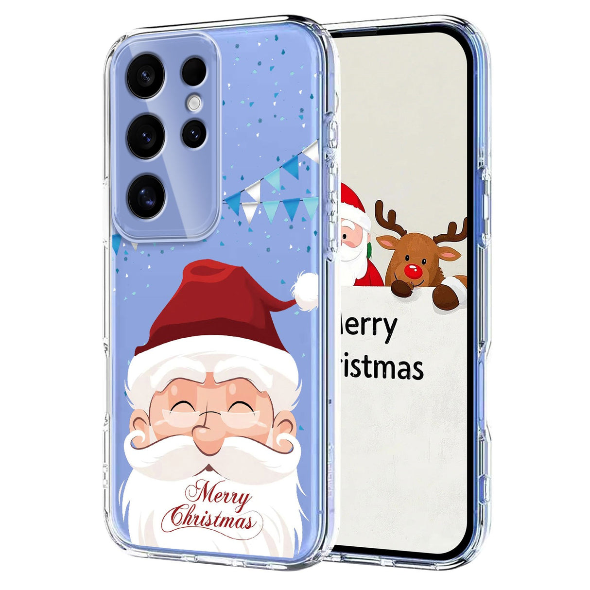 EIDERWOOD Samsung Galaxy S24 Ultra Flexible Plastic Christmas Case with Motif - Transparent / Santa Claus