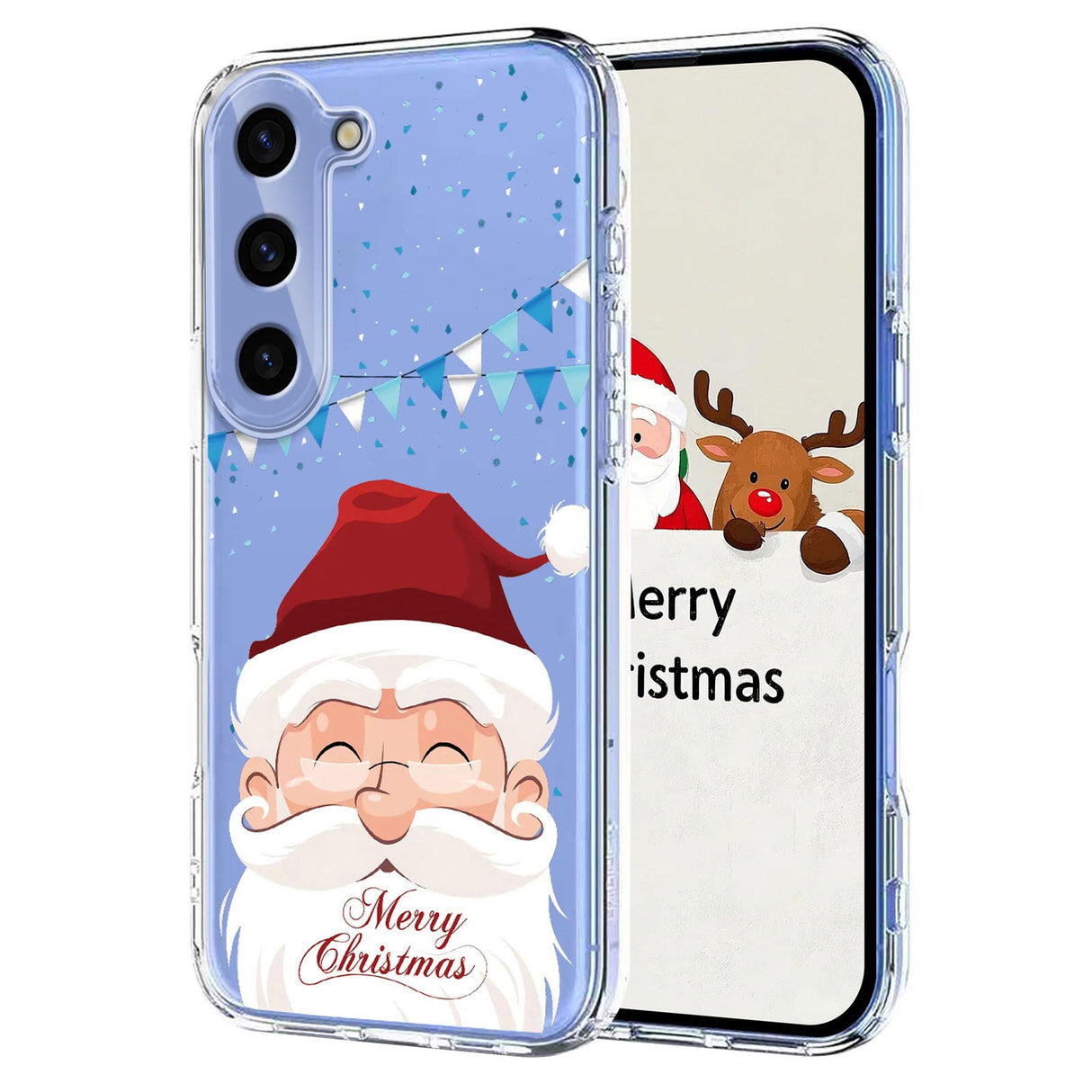 EIDERWOOD Samsung Galaxy S23 Flexible Plastic Christmas Case with Motif - Transparent / Santa Claus