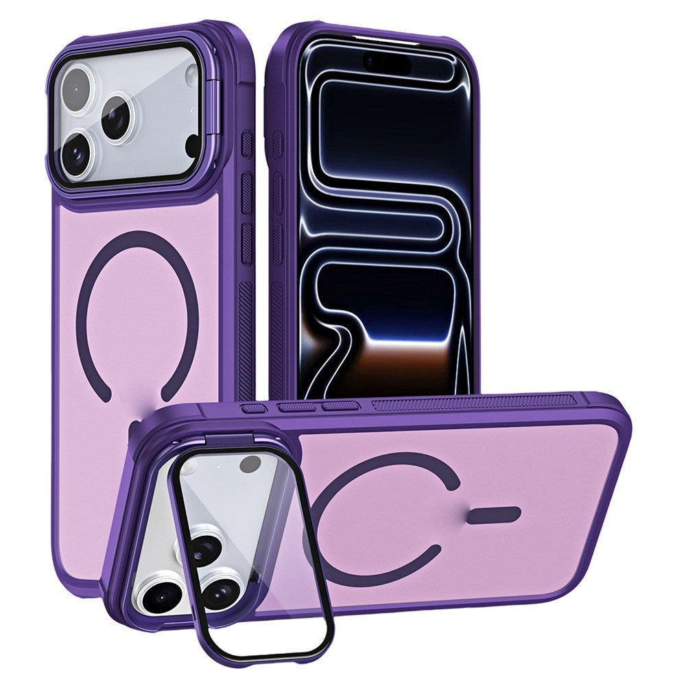 iPhone 18 Pro Max / 17 Pro Max EIDERWOOD Hybrid Plastic Case with Camera Case & Stand Function - MagSafe Compatible - Purple