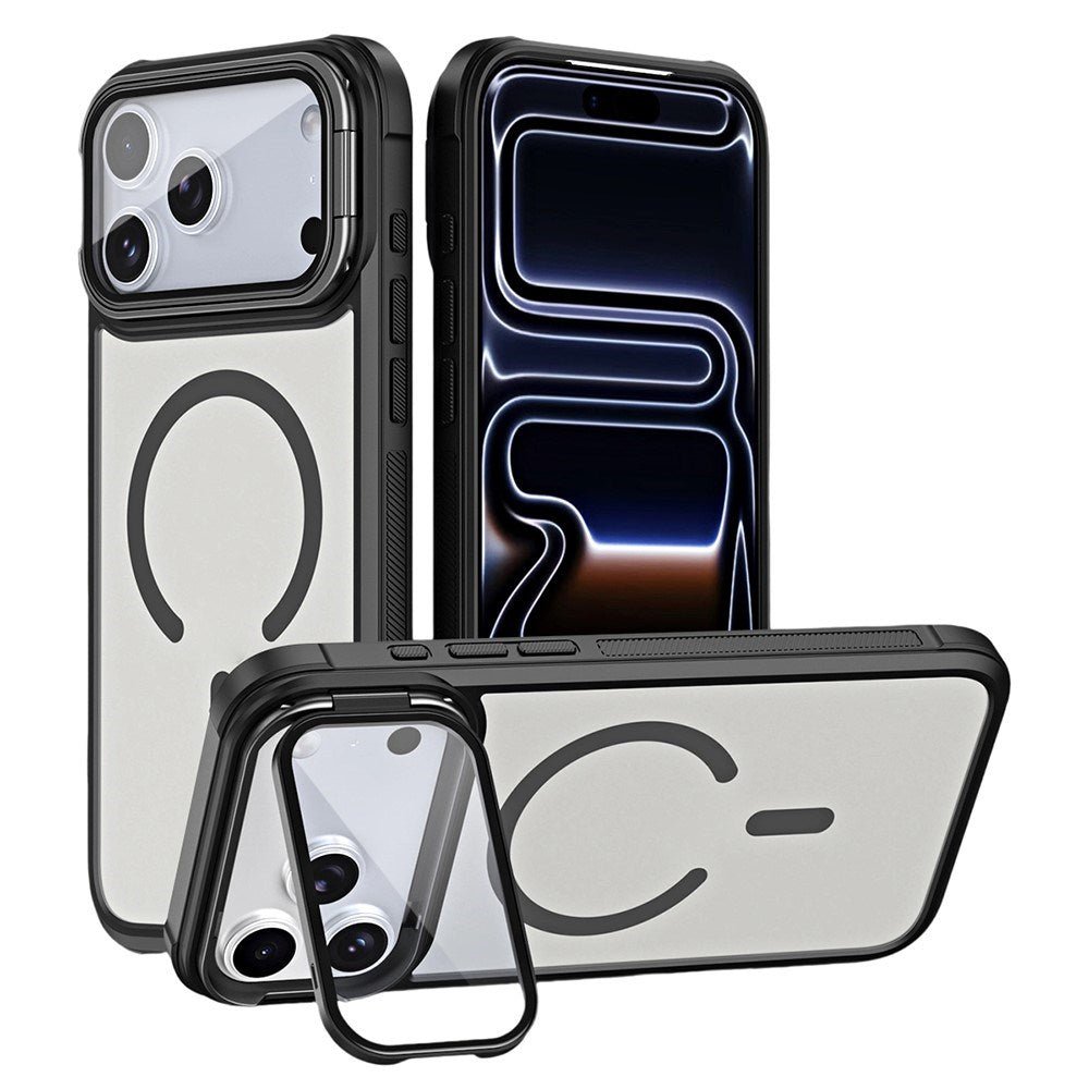 iPhone 18 Pro Max / 17 Pro Max EIDERWOOD Hybrid Plastic Case with Camera Case & Stand Function - MagSafe Compatible - Black