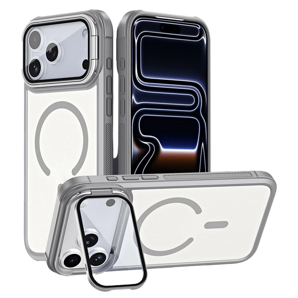 iPhone 18 Pro / 17 Pro EIDERWOOD Hybrid Plastic Case with Camera Case & Stand Function - MagSafe Compatible - Grey