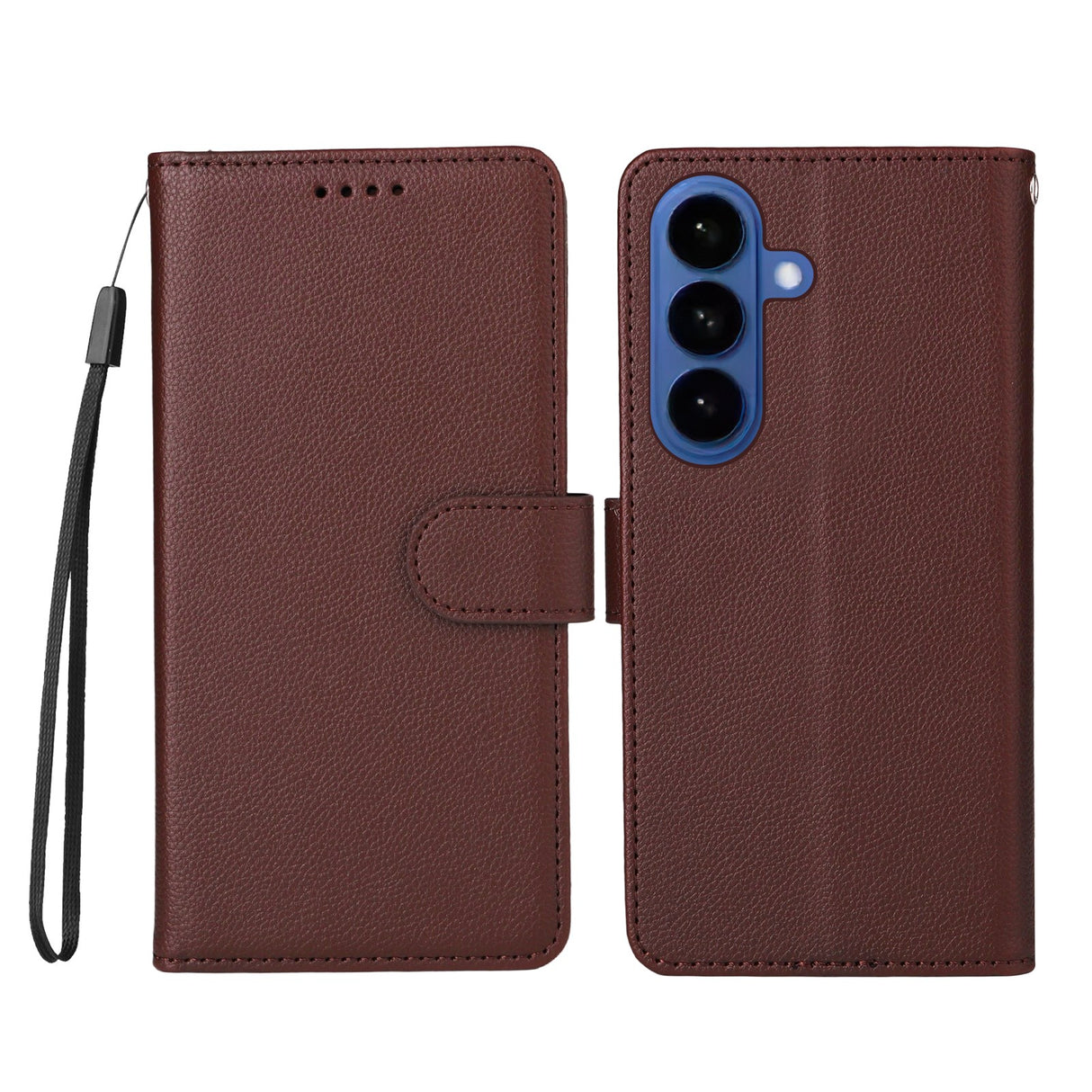 Samsung Galaxy S26 / S26 Pro EIDERWOOD Faux Leather Flip Case with Strap - Brown