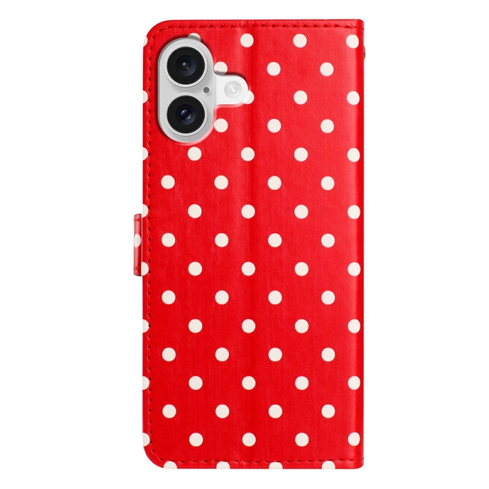 EIDERWOOD iPhone 17 Faux Leather Flip Case w. Polka Design - Red
