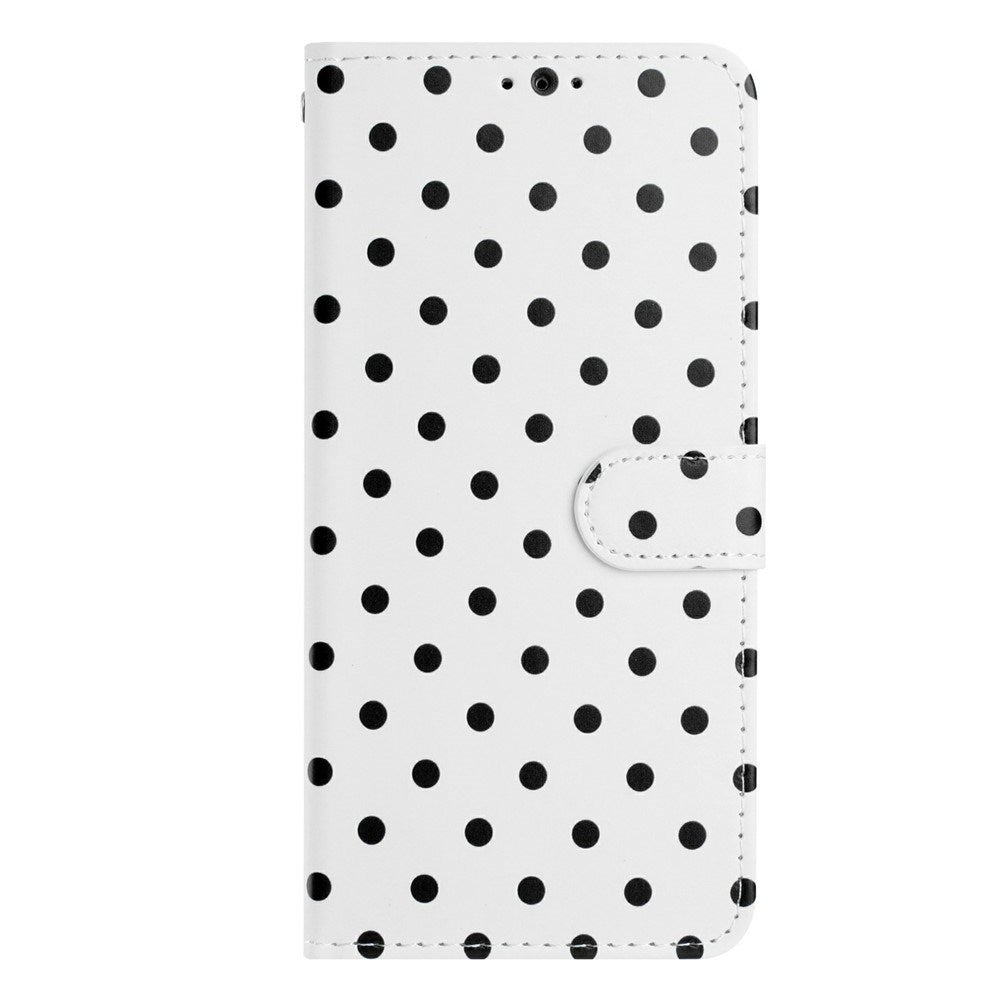 EIDERWOOD iPhone 17 Faux Leather Flip Case w. Polka Design - White