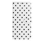 EIDERWOOD iPhone 17 Faux Leather Flip Case w. Polka Design - White