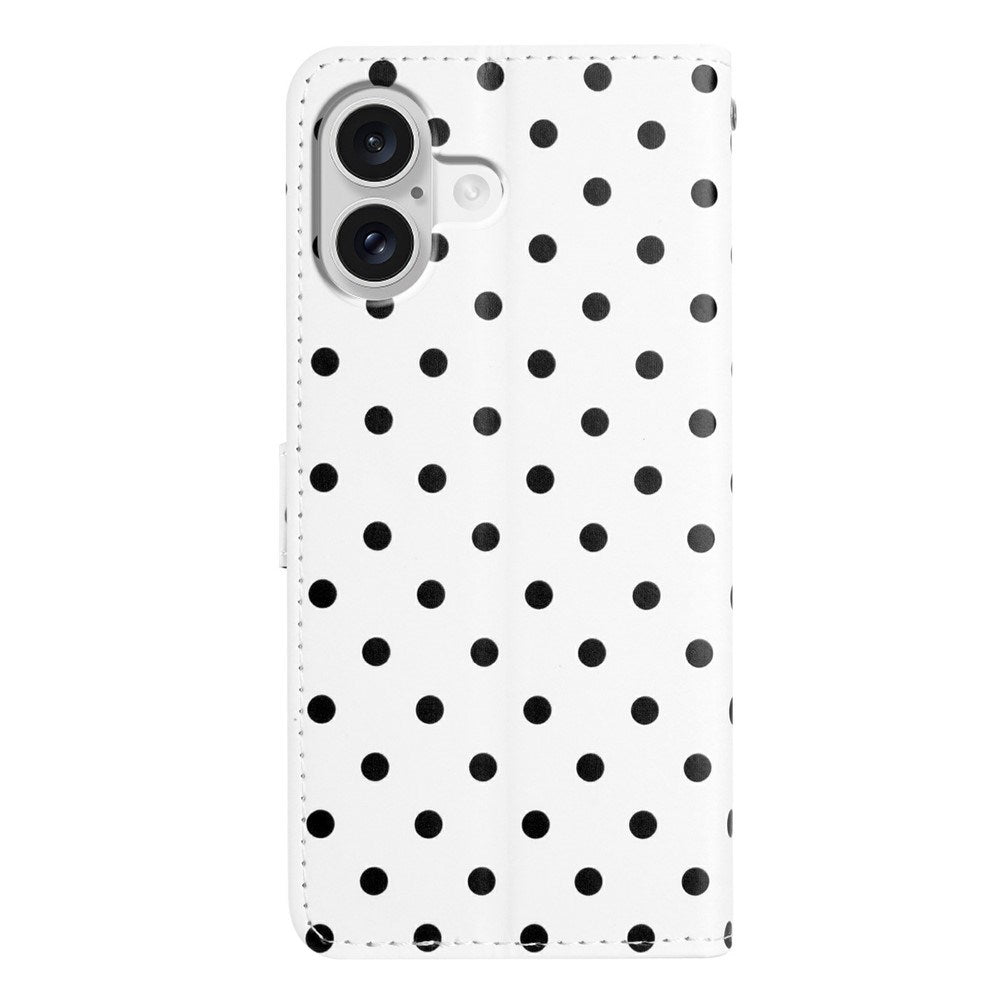 EIDERWOOD iPhone 17 Faux Leather Flip Case w. Polka Design - White
