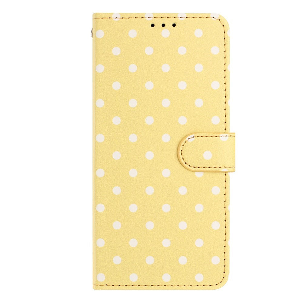 EIDERWOOD iPhone 17 Faux Leather Flip Case w. Polka Design - Yellow