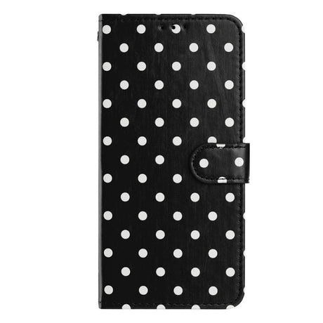 EIDERWOOD iPhone 17 Faux Leather Flip Case w. Polka Design - Black