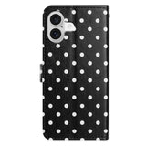 EIDERWOOD iPhone 17 Faux Leather Flip Case w. Polka Design - Black