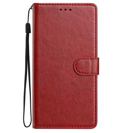 Samsung Galaxy S26 Ultra EIDERWOOD Leather Case with Strap & Card Holder - Red