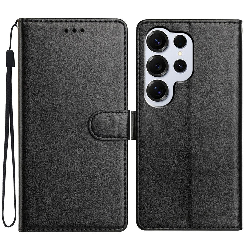 Samsung Galaxy S26 Ultra EIDERWOOD Leather Case with Strap & Card Holder - Black