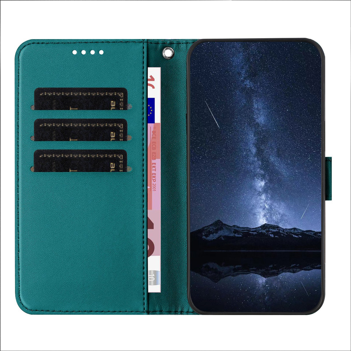 Honor Magic8 Lite EIDERWOOD Faux Leather Flip Case with Card Holder & Stand Function - Green