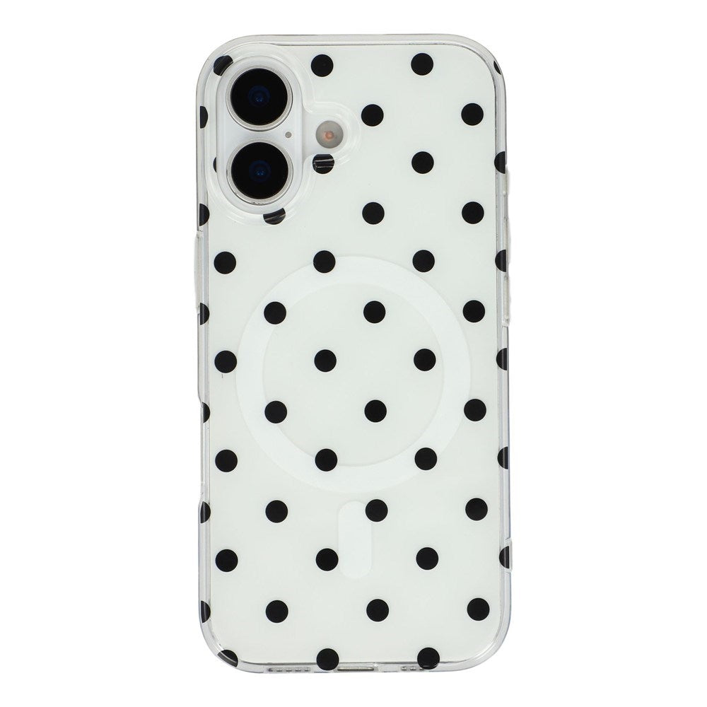 EIDERWOOD iPhone 17 Hybrid Case with Polka Design - MagSafe Compatible - Transparent / Black