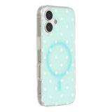 EIDERWOOD iPhone 17 Hybrid Case with Polka Design - MagSafe Compatible - Transparent / Turquoise