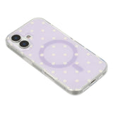 EIDERWOOD iPhone 17 Hybrid Case with Polka Design - MagSafe Compatible - Transparent / Purple
