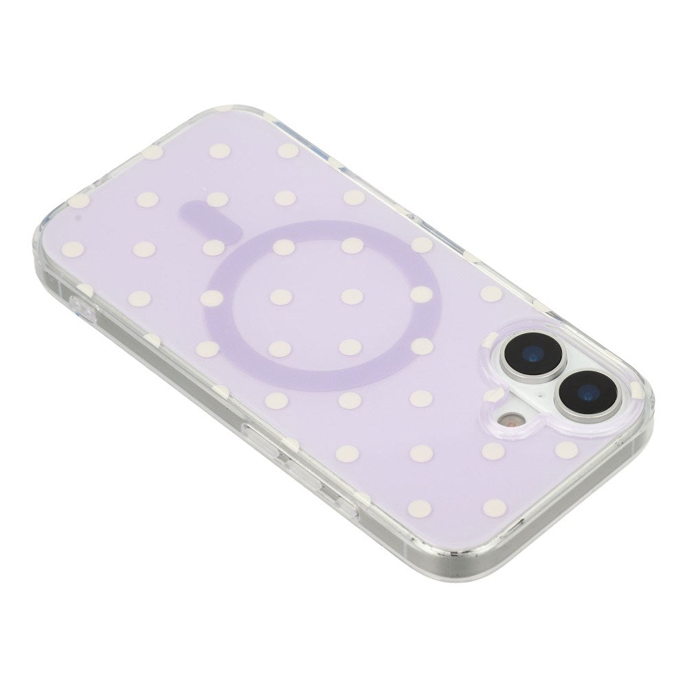 EIDERWOOD iPhone 17 Hybrid Case with Polka Design - MagSafe Compatible - Transparent / Purple