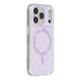 EIDERWOOD iPhone 17 Pro Hybrid Case with Polka Design - MagSafe Compatible - Transparent / Purple