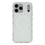 EIDERWOOD iPhone 17 Pro Max Hybrid Case with Polka Design - MagSafe Compatible - Transparent / White