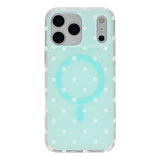 EIDERWOOD iPhone 17 Pro Max Hybrid Case with Polka Design - MagSafe Compatible - Transparent / Turquoise