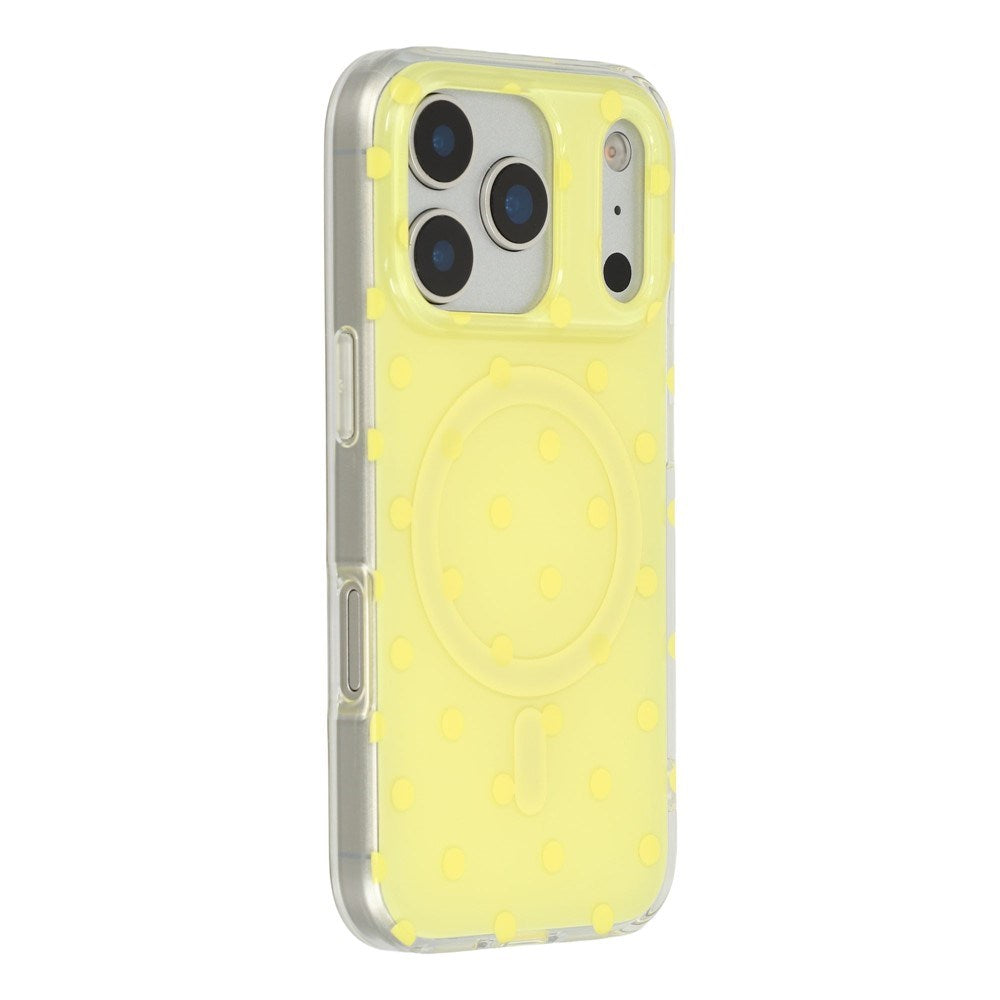 EIDERWOOD iPhone 17 Pro Max Hybrid Case with Polka Design - MagSafe Compatible - Transparent / Yellow