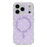 EIDERWOOD iPhone 17 Pro Max Hybrid Case with Polka Design - MagSafe Compatible - Transparent / Purple