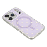 EIDERWOOD iPhone 17 Pro Max Hybrid Case with Polka Design - MagSafe Compatible - Transparent / Purple