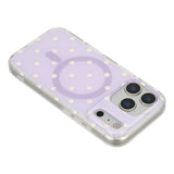 EIDERWOOD iPhone 17 Pro Max Hybrid Case with Polka Design - MagSafe Compatible - Transparent / Purple