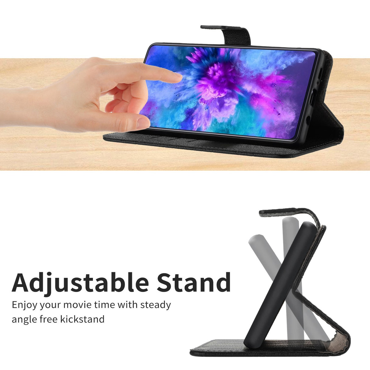 EIDERWOOD OnePlus 15 Faux Leather Flip Case with Imprint - Black