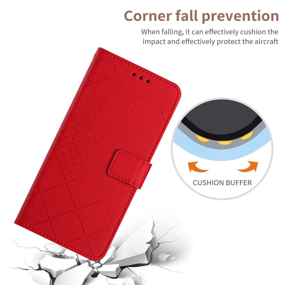 EIDERWOOD OnePlus 15 Faux Leather Flip Case with Imprint - Red