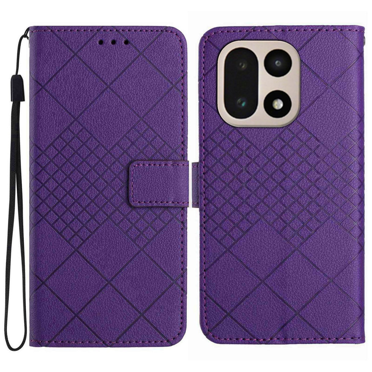 EIDERWOOD OnePlus 15 Faux Leather Flip Case with Imprint - Purple