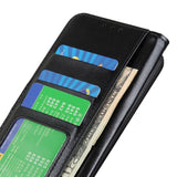 Motorola Moto G06 EIDERWOOD Leather Flip Case w. Card Holder - Black