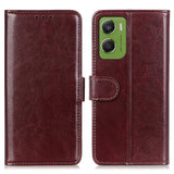 Motorola Moto G06 EIDERWOOD Leather Flip Case w. Card Holder - Brown