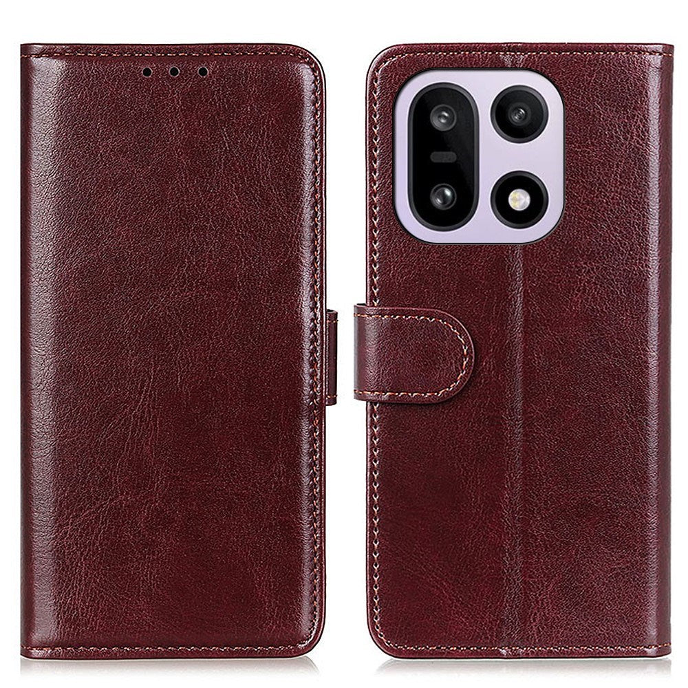 OnePlus 15 EIDERWOOD Leather Flip Case w. Card Holder - Brown