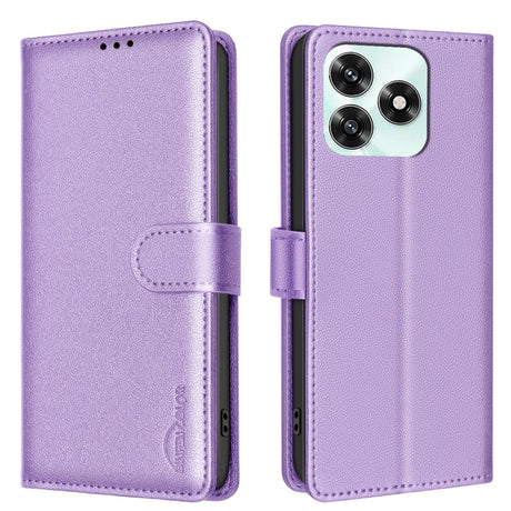 Honor X5c / X5c Plus BINFEN Faux Leather Flip Case with RFID Blocking - Purple