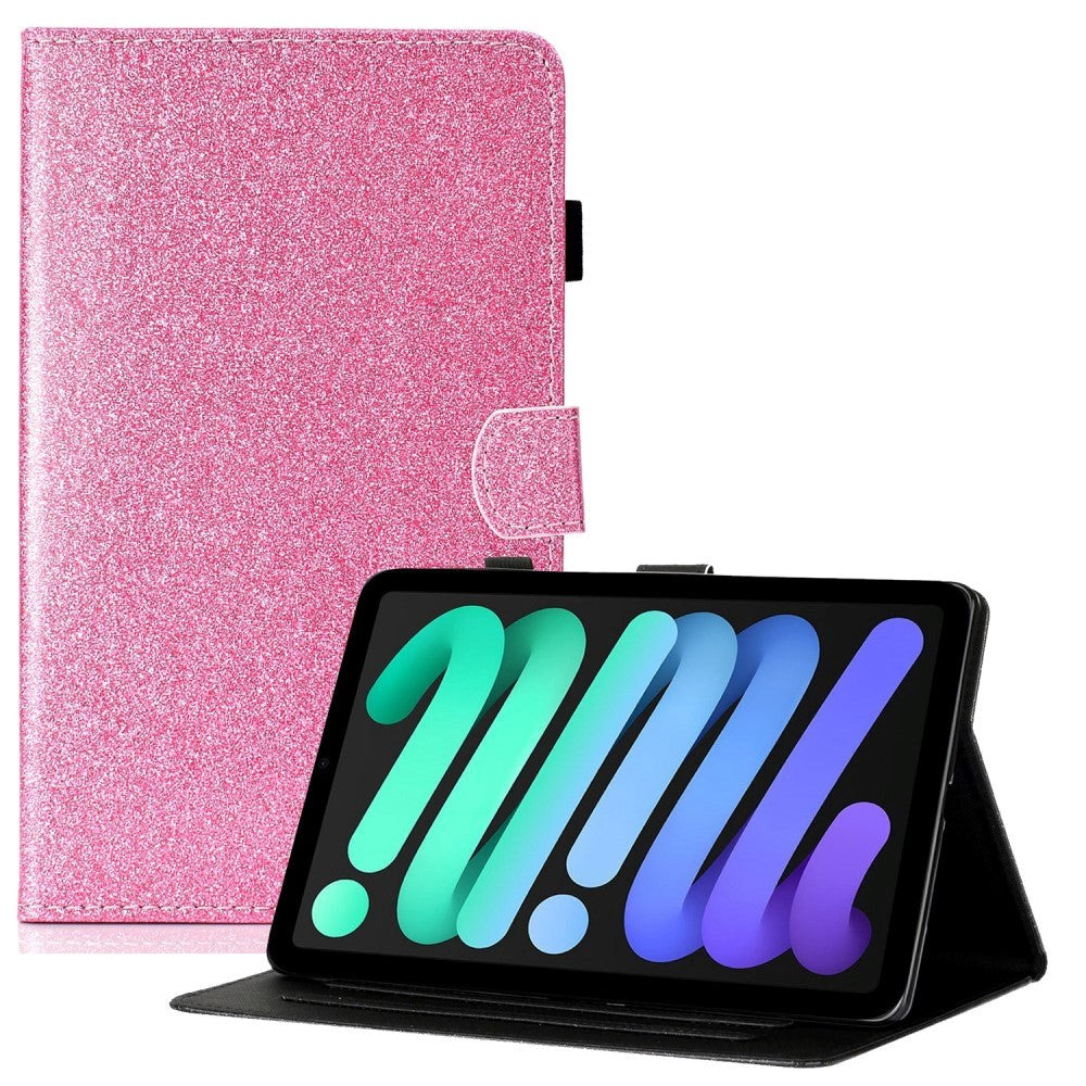 iPad 10.9" (2024/2022) Glitter Case w. Flip Stand & Card Holder - Pink