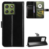 Motorola Edge 70 EIDERWOOD Leather Case with Strap & Card Holder - Black