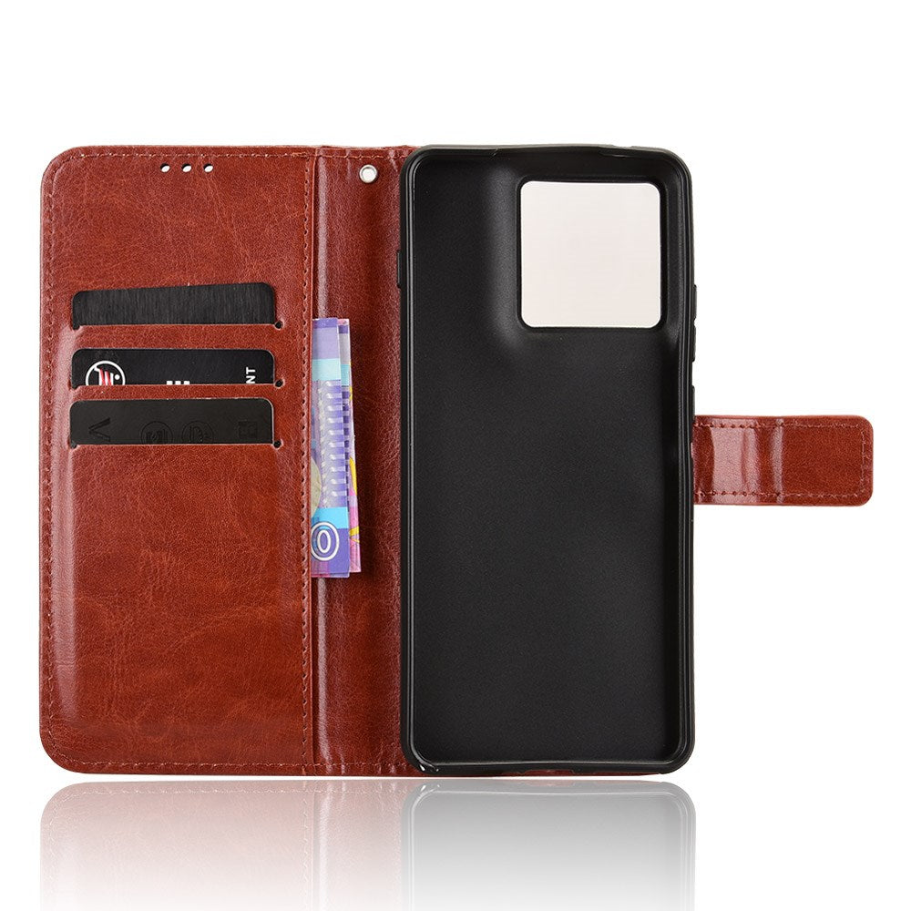Motorola Edge 70 EIDERWOOD Leather Case with Strap & Card Holder - Brown