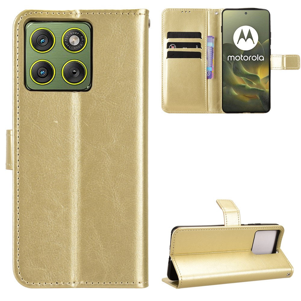 Motorola Edge 70 EIDERWOOD Leather Case with Strap & Card Holder - Gold