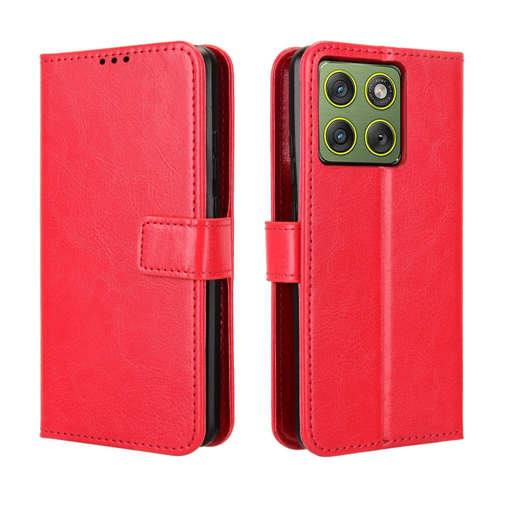 Motorola Edge 70 EIDERWOOD Leather Case with Strap & Card Holder - Red