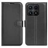 Xiaomi 17 EIDERWOOD Litchi Texture Leather Flip Case w. Wallet - Black
