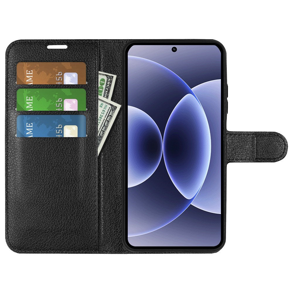 Xiaomi 17 EIDERWOOD Litchi Texture Leather Flip Case w. Wallet - Black