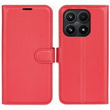 Xiaomi 17 EIDERWOOD Litchi Texture Leather Flip Case w. Wallet - Red